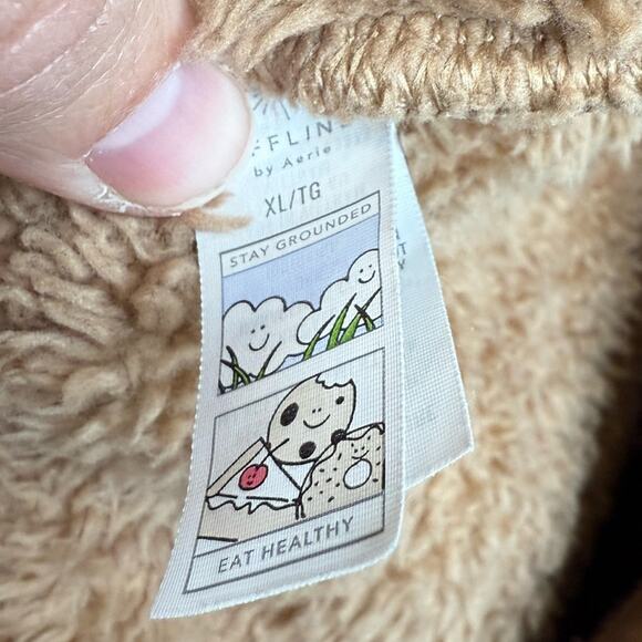 aerie Offline Sherpa Teddy Jogger Pants Soft Cozy Pockets Size XL - Picture 8 of 11